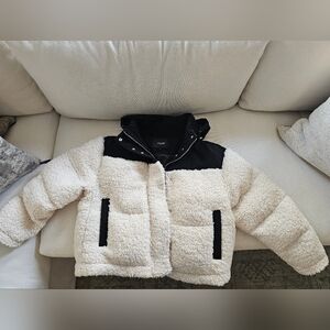 Maje Gromgy Faux Shearling Padded Quilted Jacket